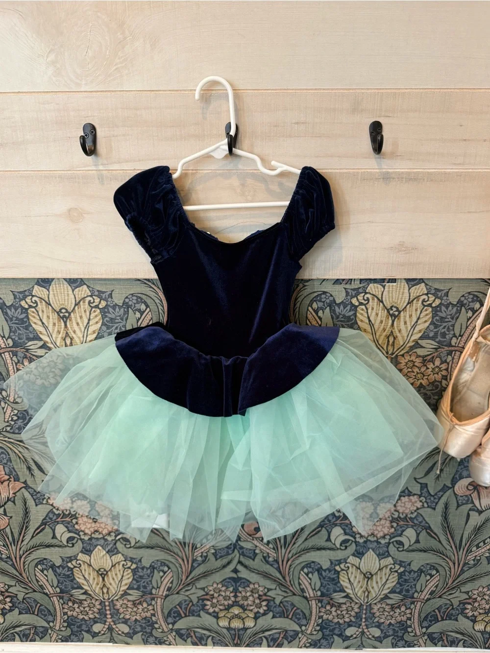 Revolution Dancewear blue and mint green ballet tutu costume velvet sequin